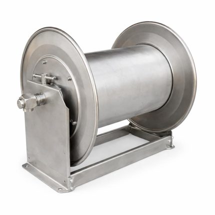 Барабан ручной, емкость 80м шланга 1SN DN12мм, Вх-1/2"BSP(Г), Вых-1/2"BSP(Г), до 300бар, 90ºС, нерж.сталь, ДхШхВ: 465х512х515мм. В комплекте с поворотным соединением ST-322