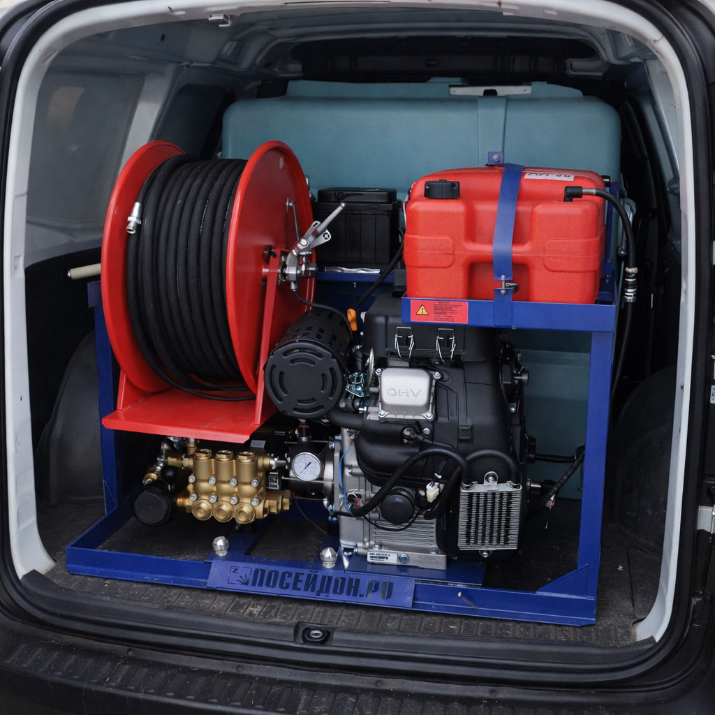 B35S-COMPACT АВД Посейдон B35S-160-73-R-Fix-Reel-Base, 38 л.с., 160 бар, 73 л/мин — изображение 1