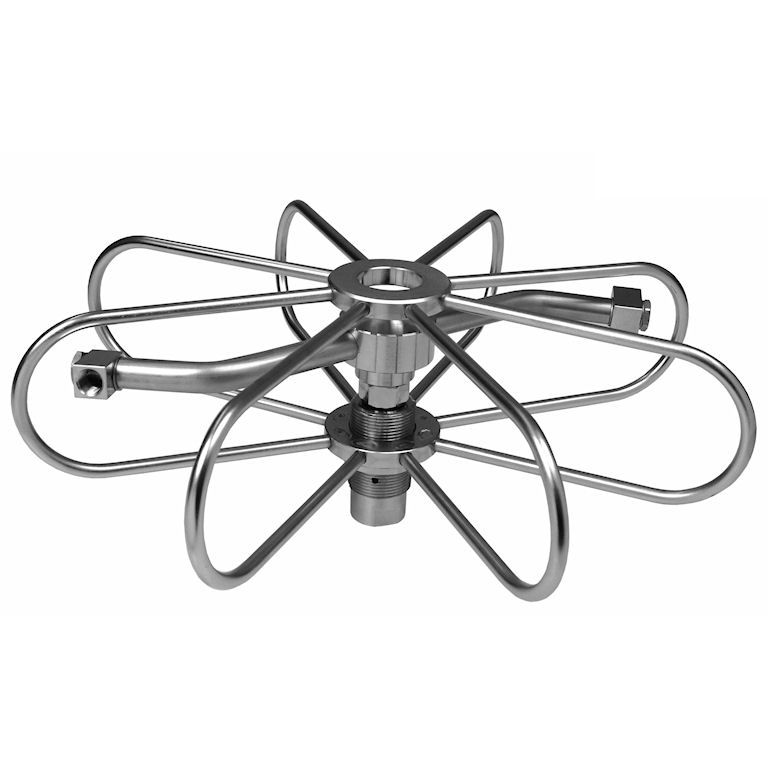 musor Мойщик TXS-2f с двумя нерегулируемыми рычагами на роторе, с защитным кожухом, Ø400мм, до 170бар, 120°C, Вх-1/2"BSP(Г), нерж.сталь (поставляется без форсунок, необходимо 2 форсунки 1/8") — изображение 1