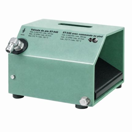 Педаль ножная ST-540, 350бар, 45л/мин, 150ºС, Вх-3/8"BSP(Г), Вых-1/4"BSP(Ш), окрашенная сталь, резиновые ножки
